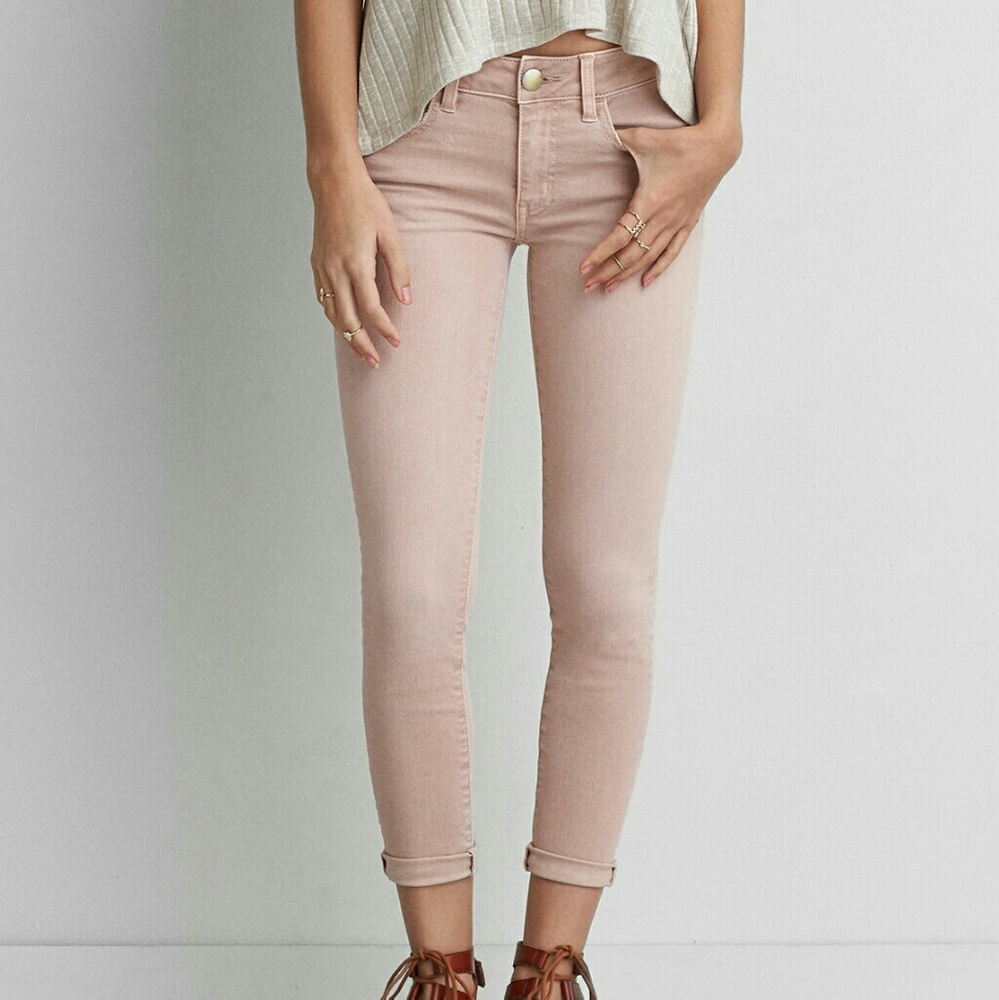 AE Blush Light Pink Cropped Jeggings
